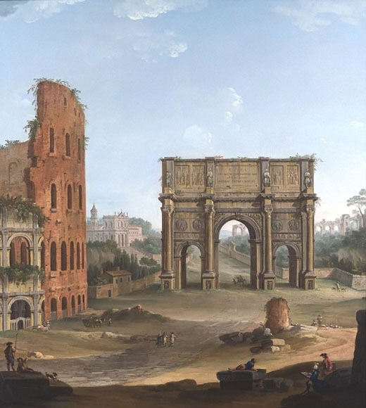 Antonio Joli, Le Colisée et l'Arc de Constantin